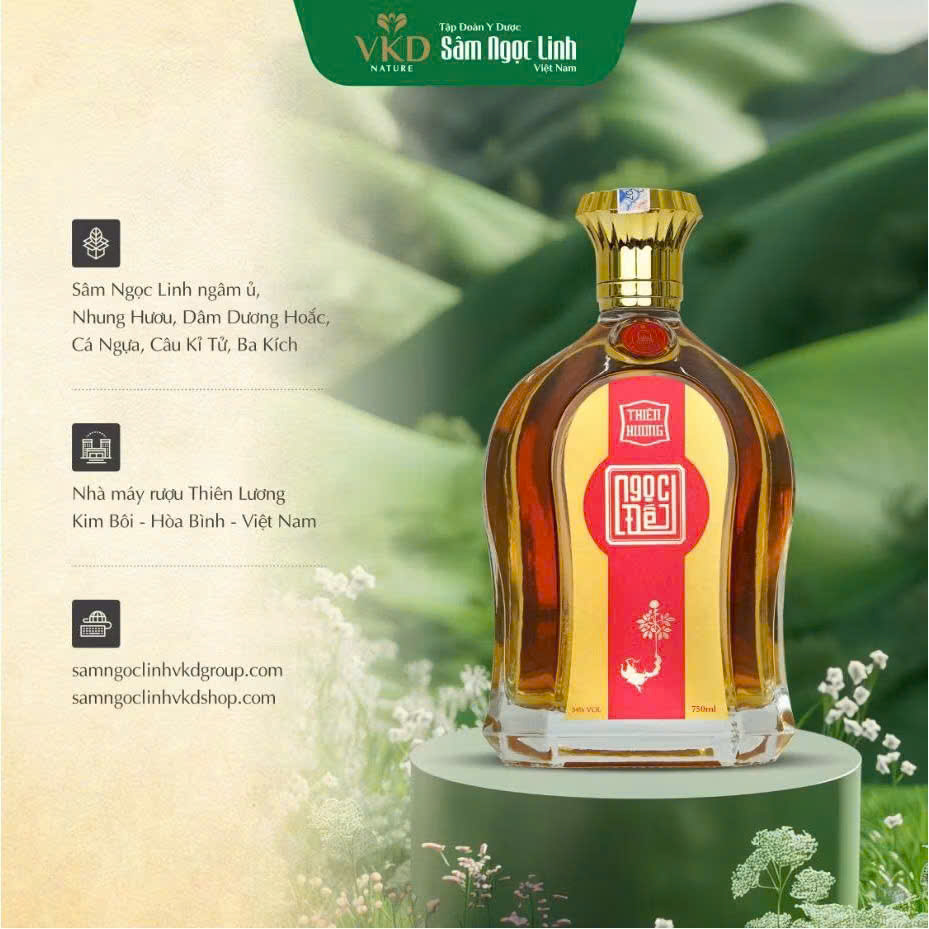 Rượu Sâm Ngọc Linh (Ngọc Đế – Thiên Hương 750ml)