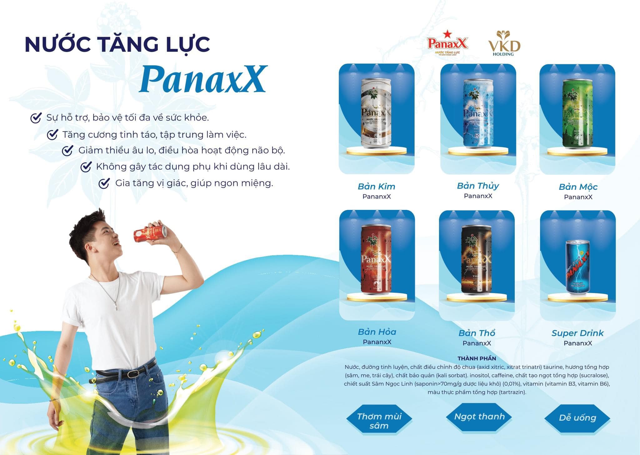 Nước tăng lực Sâm Ngọc Linh PanaxX 