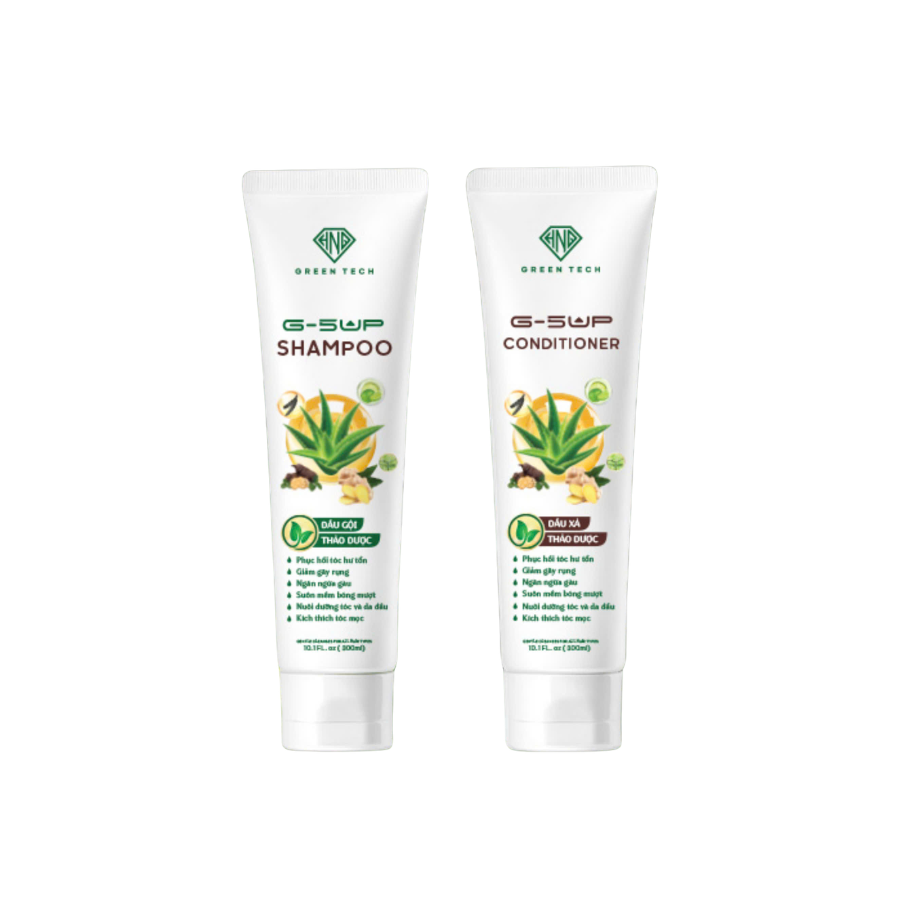 Cặp Đôi Dầu Gội Xả Thảo Dược Green Tech – Làm Sạch Tóc, Giúp Tóc Mềm Mượt, Hương Thảo Dược Dịu Nhẹ