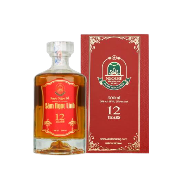 Rượu Ngọc Đế Sâm Ngọc Linh 12 Năm 500ml – Bồi Bổ Sức Khỏe, Tăng Sinh Lực, Quà Tặng Cao Cấp