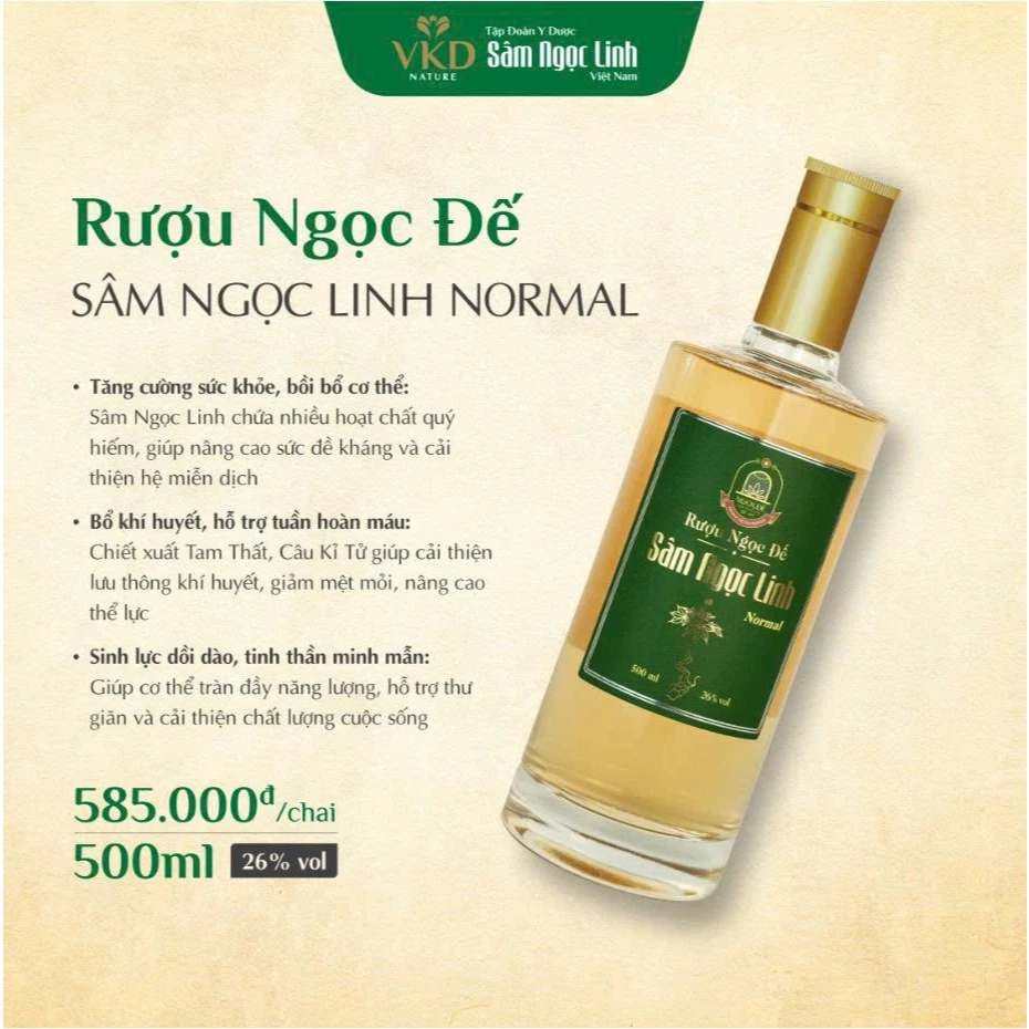 Rượu Ngọc Đế Sâm Ngọc Linh Normal 500ml