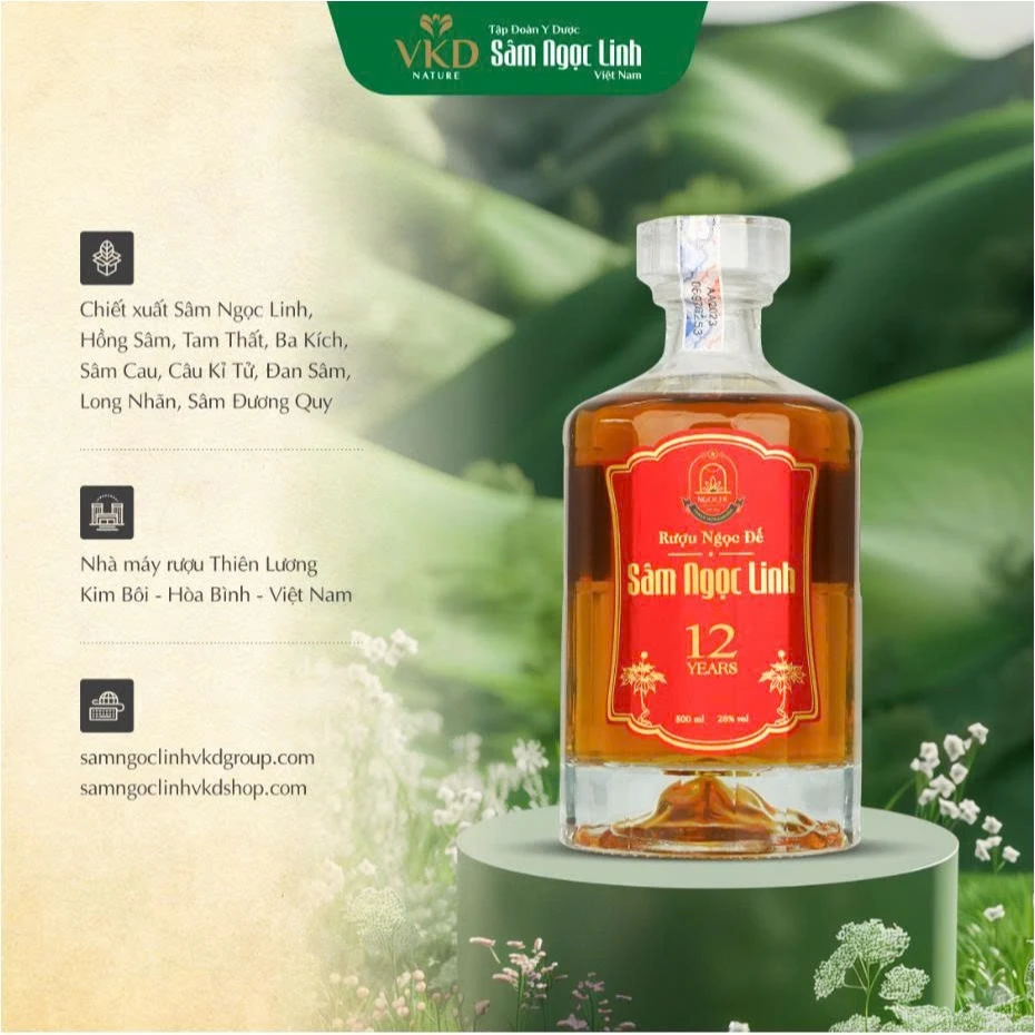 Rượu Ngọc Đế Sâm Ngọc Linh 12 năm