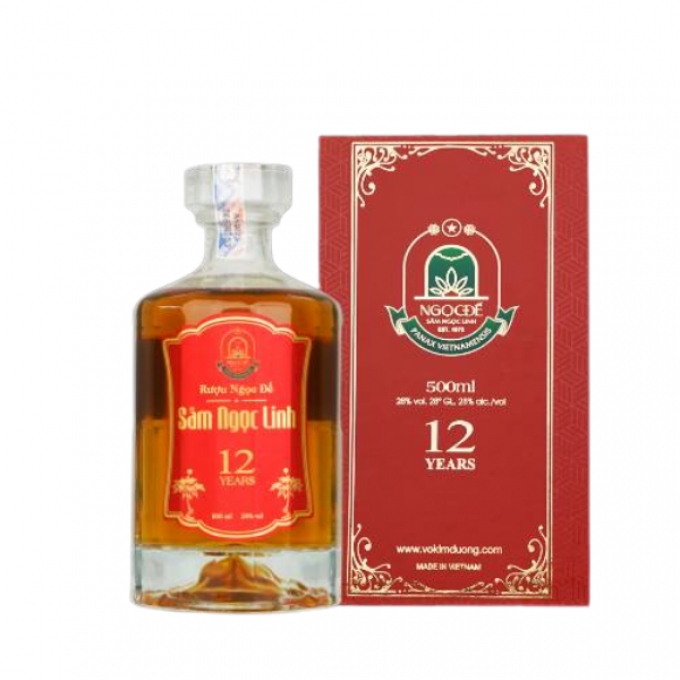 Rượu Ngọc Đế Sâm Ngọc Linh 12 Năm 500ml – Bồi Bổ Sức Khỏe, Tăng Sinh Lực, Quà Tặng Cao Cấp